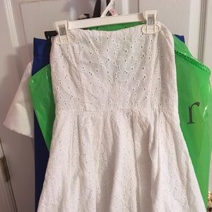 forever 21 strapless eyelet dress
